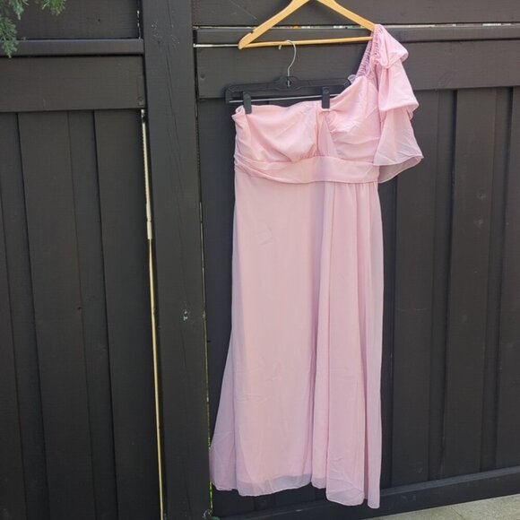 plus wear Dresses & Skirts - Elegant Pink One Shoulder Party Wedding Fancy Dress - Size 2X NWT